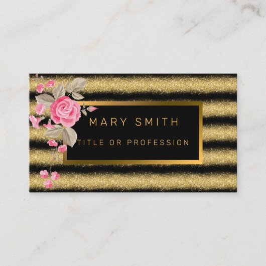 Luxus Best Popular Black Gold Glitzer Visitenkarte (Vorderseite)