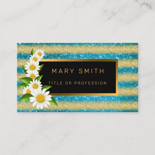 Luxus Best Popular Blue Gold Glitzer Visitenkarte (Vorderseite)