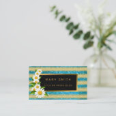 Luxus Best Popular Blue Gold Glitzer Visitenkarte (Stehend Vorderseite)