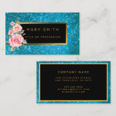 Luxus Best Popular Blue Gold Glitzer Visitenkarte (Vorne/Hinten)