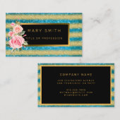 Luxus Best Popular Blue Gold Glitzer Visitenkarte (Vorne/Hinten)