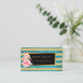 Luxus Best Popular Blue Gold Glitzer Visitenkarte (Stehend Vorderseite)