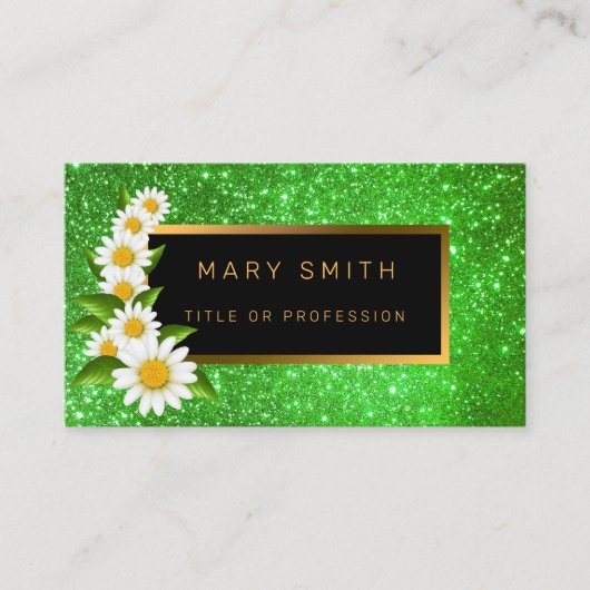 Luxus Best Popular Green Gold Glitzer Visitenkarte (Vorderseite)