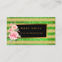 Luxus Best Popular Green Gold Glitzer Visitenkarte