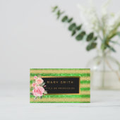Luxus Best Popular Green Gold Glitzer Visitenkarte (Stehend Vorderseite)