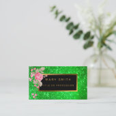 Luxus Best Popular Green Gold Glitzer Visitenkarte (Stehend Vorderseite)
