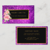 Luxus Best Popular Lila Gold Glitzer Visitenkarte (Vorne/Hinten)