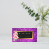 Luxus Best Popular Lila Gold Glitzer Visitenkarte (Stehend Vorderseite)