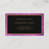 Luxus Best Popular Lila Gold Glitzer Visitenkarte (Rückseite)