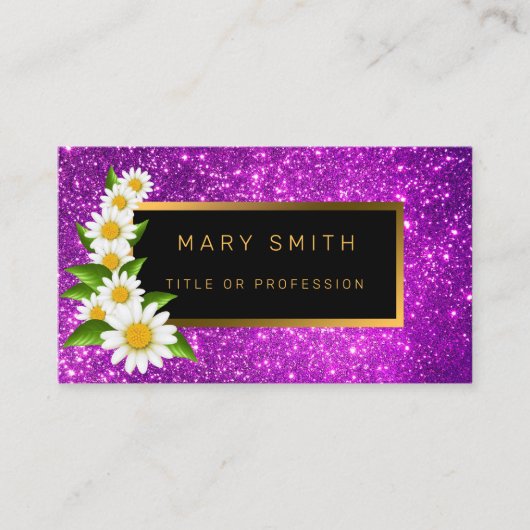 Luxus Best Popular Lila Gold Glitzer Visitenkarte (Vorderseite)