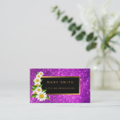 Luxus Best Popular Lila Gold Glitzer Visitenkarte (Stehend Vorderseite)