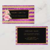 Luxus Best Popular Lila Gold Glitzer Visitenkarte (Vorne/Hinten)