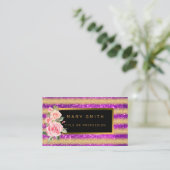 Luxus Best Popular Lila Gold Glitzer Visitenkarte (Stehend Vorderseite)