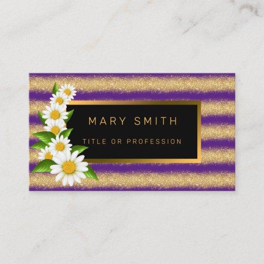 Luxus Best Popular Lila Gold Glitzer Visitenkarte (Vorderseite)