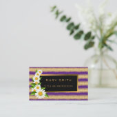 Luxus Best Popular Lila Gold Glitzer Visitenkarte (Stehend Vorderseite)