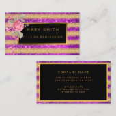 Luxus Best Popular Lila Gold Glitzer Visitenkarte (Vorne/Hinten)