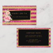 Luxus Best Popular Pink Gold Glitzer Visitenkarte (Vorne/Hinten)