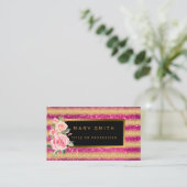 Luxus Best Popular Pink Gold Glitzer Visitenkarte (Stehend Vorderseite)