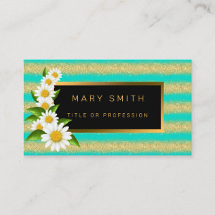 Luxus Best Popular Turquoise Gold Glitzer Visitenkarte