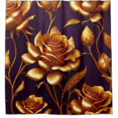 Luxus Big Gold Rose Moderne Kollektion Duschvorhang (Vorderseite)