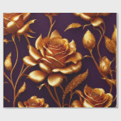 Luxus Big Gold Rose Moderne Kollektion Geschenkpapier (Flach)
