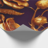 Luxus Big Gold Rose Moderne Kollektion Geschenkpapier (Ecke)
