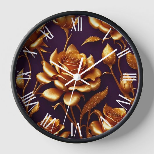 Luxus Big Gold Rose Moderne Kollektion Uhr (Vorderseite)