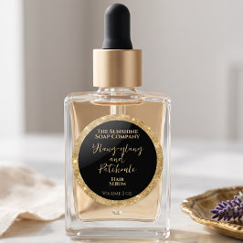 Luxus Black and Gold Glitzer Kosmetikprodukte Runder Aufkleber