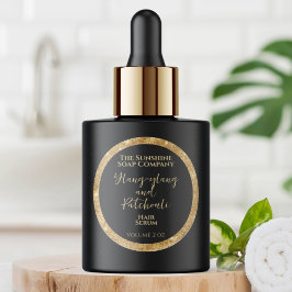 Luxus Black and Gold Glitzer Kosmetikprodukte Runder Aufkleber