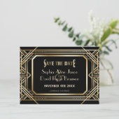 Luxus Black and Gold Great Save the Date (Stehend Vorderseite)