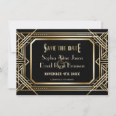 Luxus Black and Gold Great Save the Date (Vorderseite)
