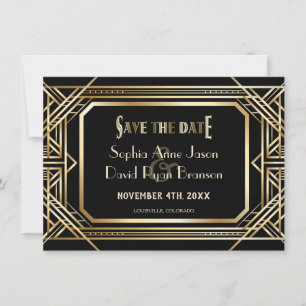 Luxus Black and Gold Great Save the Date