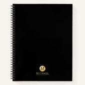 Luxus Black and Gold Personalisiert Monogram Notizblock (Vorderseite)