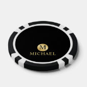 Luxus Black and Gold Personalisiert Monogram Pokerchips (Einzeln)