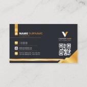 Luxus Black and Gold Visitenkarte (Rückseite)