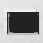 Luxus Black and White Wedding Website RSVP Card Karte (Rückseite)