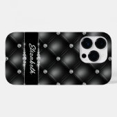 Luxus Black Bling Sparkle Diamond Individuelle Nam Case-Mate iPhone Hülle (Rückseite (Horizontal))