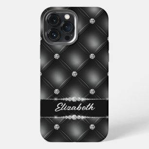 Luxus Black Bling Sparkle Diamond Individuelle Nam iPhone 13 Pro Max Hülle