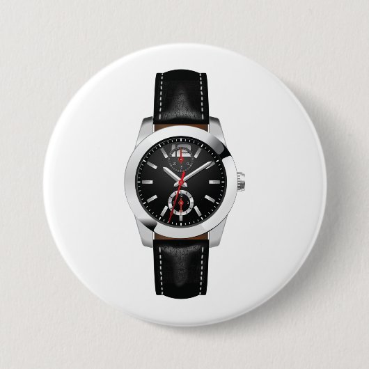 Luxus Black Chronograph Stilvolle Zeit beobachten Button (Vorderseite)