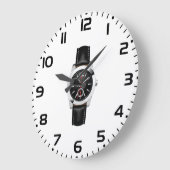 Luxus Black Chronograph Stilvolle Zeit beobachten Große Wanduhr (Winkel)