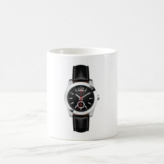 Luxus Black Chronograph Stilvolle Zeit beobachten Kaffeetasse (Mittel)