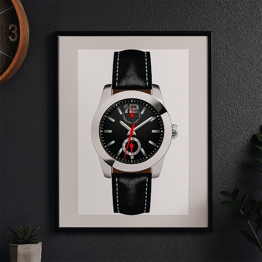 Luxus Black Chronograph Stilvolle Zeit beobachten Poster