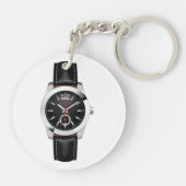 Luxus Black Chronograph Stilvolle Zeit beobachten Schlüsselanhänger (Rückseite)