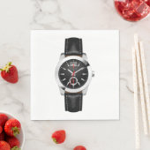 Luxus Black Chronograph Stilvolle Zeit beobachten Serviette (Beispiel)
