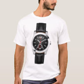 Luxus Black Chronograph Stilvolle Zeit beobachten T-Shirt (Vorderseite)