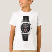 Luxus Black Chronograph Stilvolle Zeit beobachten T-Shirt (Vorderseite)