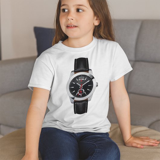 Luxus Black Chronograph Stilvolle Zeit beobachten T-Shirt