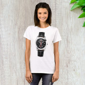 Luxus Black Chronograph Stilvolle Zeit beobachten T-Shirt