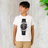 Luxus Black Chronograph Stilvolle Zeit beobachten T-Shirt