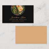 Luxus Black Food Plate Catering Koch Service Visitenkarte (Vorne/Hinten)